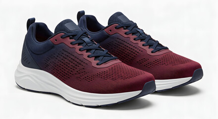 Stylish Burgundy and Navy Blue Athletic Sneakers