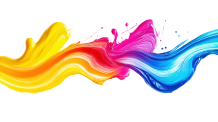 Various colourful fluid liquid paint on abstract background 
