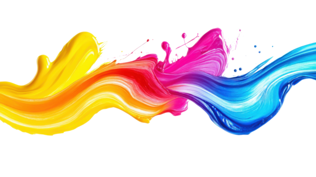 Various colourful fluid liquid paint on abstract background 
