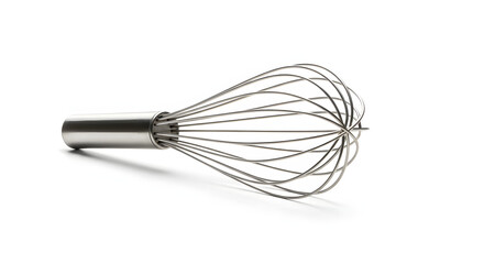 Stainless Steel Whisk on White Background