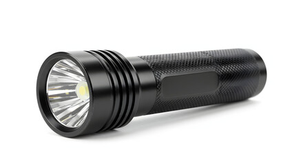 Powerful LED Flashlight on White Background