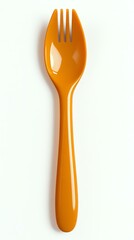 Colorful spork on white background.