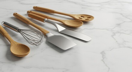 Essential Kitchen Utensils Wooden Spoons, Spatula, Whisk, and More