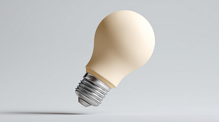 Creative 3D Lightbulb Idea on a Seamless White Backdrop for Innovative Concept and Design Purposes