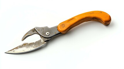 Obraz premium Close-up of an orange-handled pruning shear.