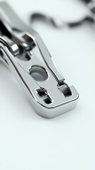 Obraz premium Close-up of a metallic zipper detail.