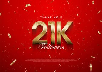 Thank you followers 21k background, greeting banner poster for fans.