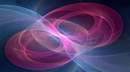 Abstract intertwined ethereal forms of light and color.