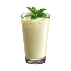 Refreshing Iced Creamy Mint Drink in Tall Glass