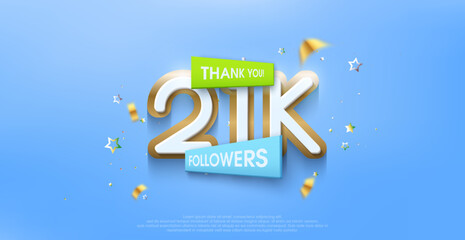 Thank you 21k followers, greetings with colorful themes with expensive premium designs.
