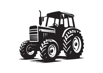 Obraz premium Tractor Silhouette Vector