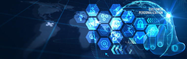 Customer service and care, patron protection, customer personalization. 3d illustration