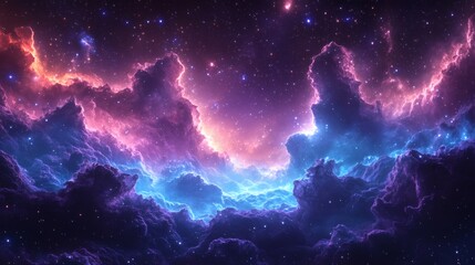 Colorful nebula in deep space
