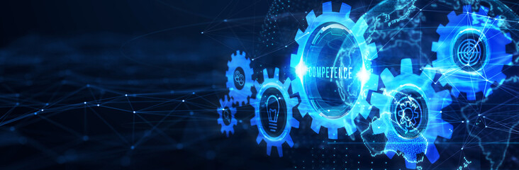 Business, Technology, Internet and network concept. Competence Skill Personal development. 3d illustration