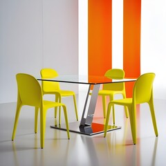  Modern dinning room with chairs and table
