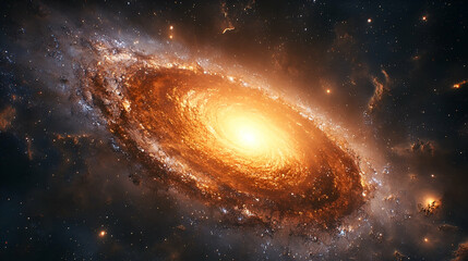 A vibrant depiction of a spiral galaxy in cosmic space.
