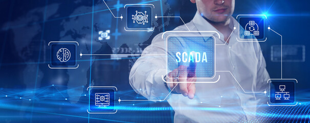 System Supervisory Control And Data Acquisition technology concept. SCADA.