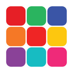 colorful square buttons