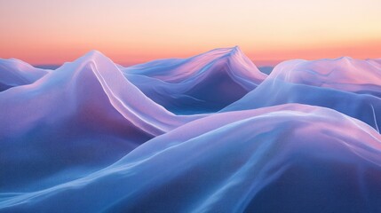 Fototapeta premium Soft, ethereal mountains draped in flowing fabric.