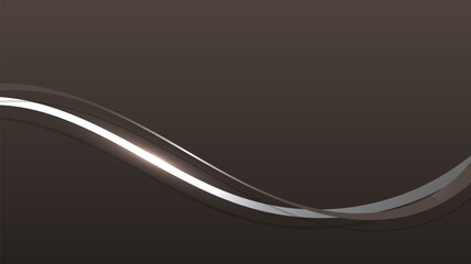 Abstract luxury ribbon elements with glowing light effect on dark background.