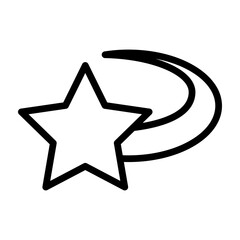 Shooting Star Vector Line Icon Design