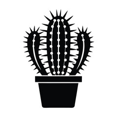 cactus in pot vector illustration