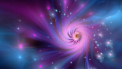 Fototapeta premium Abstract Background with Glowing Neon Swirls and Fractal Patterns in Pink, Purple, and Blue Colors