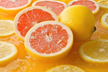 Citrus slices in a liquid