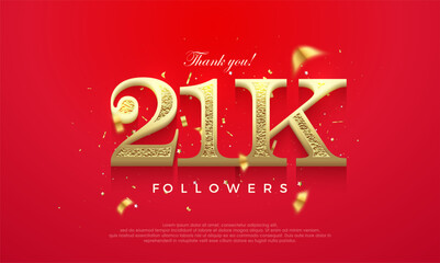 21k number to say thank you. social media post banner poster design.