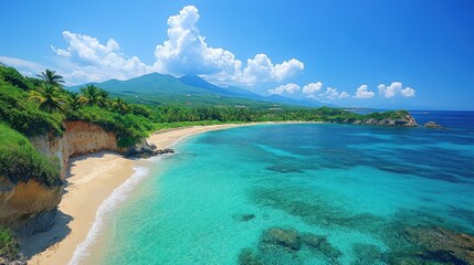 Obraz premium Stunning Turquoise Bay: Caribbean Paradise Beach