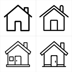 house line icon set
