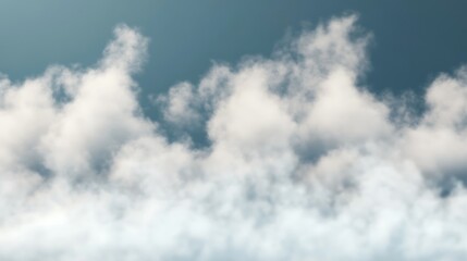 Fototapeta premium Soft, fluffy clouds against a muted sky background.