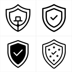 security shield icon set 