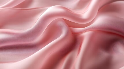 Obraz premium Close-up view of a soft, smooth, pink satin fabric texture.