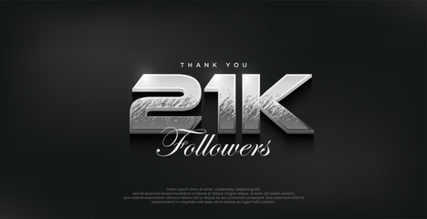 Silver modern design for a thank you 21k followers.