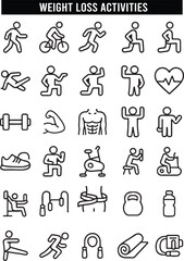 Weight Loss Activities Icons