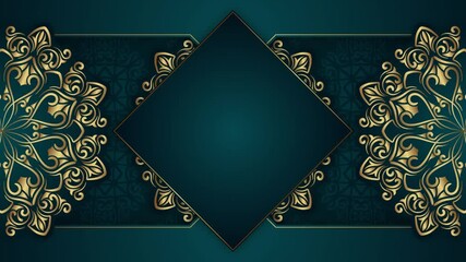 Luxury green background with golden mandala ornament - Powered by Adobe