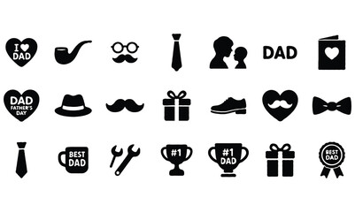 father's day icon set