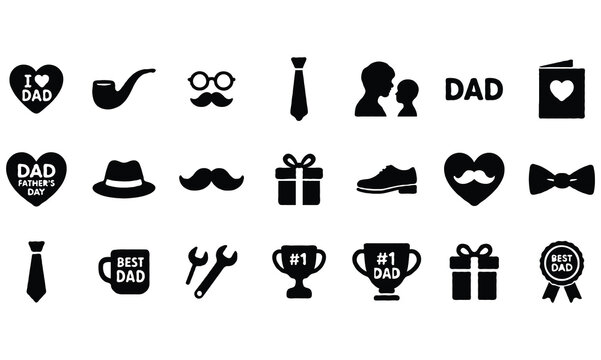 father's day icon set - Powered by Adobe