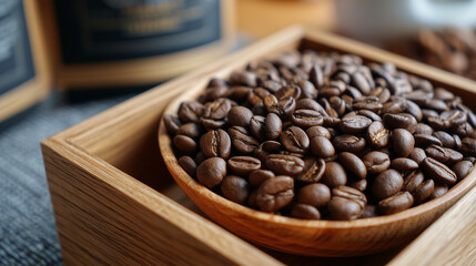 Fototapeta premium coffee, brown, beans, cup, bean, drink, caffeine, cafe, roasted, espresso, white, aroma, beverage, food, macro, isolated, coffee beans, black, dark, breakfast, morning, closeup, seed, ingredient, roas