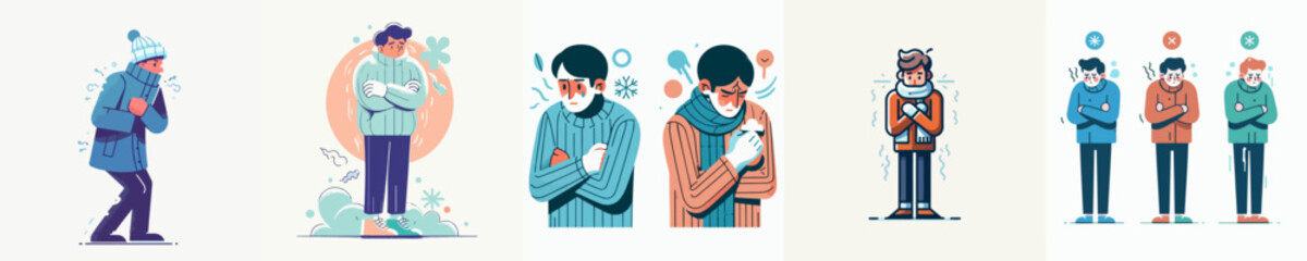 the man who is shivering from the cold