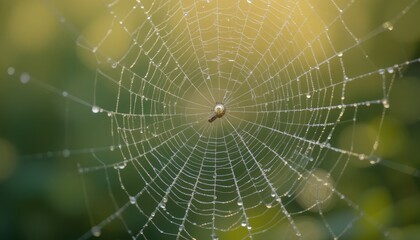 Obraz premium spider web with dew drops