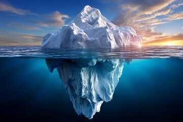 Obraz premium Iceberg Symbolizing Hidden Confidence and Self-Assurance in Business