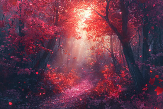 Red Forest Pattern