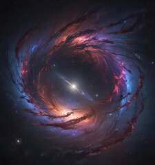 Dark, swirling galaxy with vibrant stars, cosmic scene ,  constellations,  cosmic dust,  background