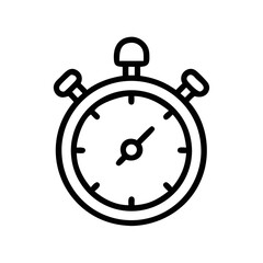Stopwatch Icon Outline – Timer Clock Vector Illustration