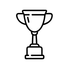 Trophy Cup Icon – Award Winner Outline Symbol for Achievement and Success
