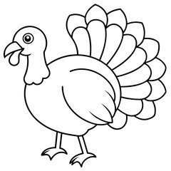 Turkey Line Drawings for Kids’ Activities