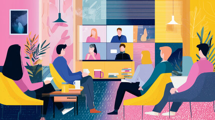 business, meeting, people, silhouette, woman, sitting, chair, team, office, businessman, conference, table, vector, group, business people, computer, teamwork, illustration, communication, job, presen