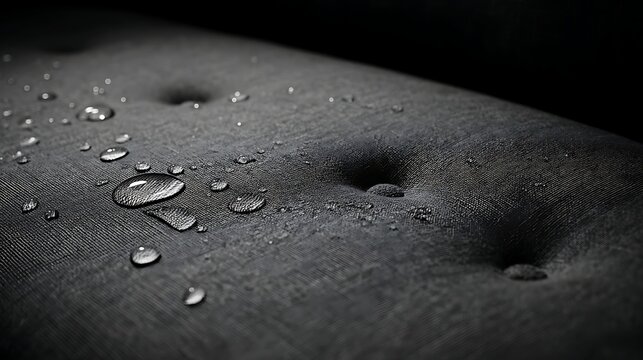 Water droplets on sofa with waterproof fabric